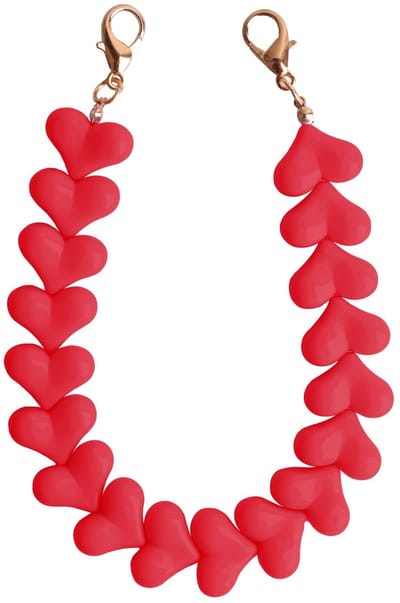 HappyCase Mykonos Universele Hartjes Armband Telefoonkoord (30CM) Rood