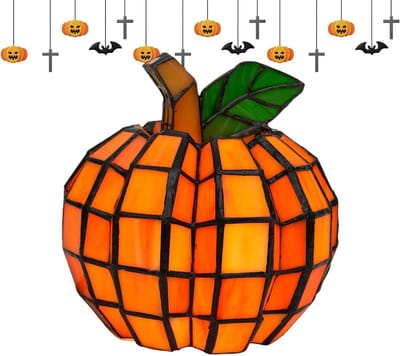 Pompoenlampen Verlichting - Decoratie Figuur - Feestelijke Sfeer - Ambachtelijke Detaillering - 18 x 18 x 20 cm - Oranje