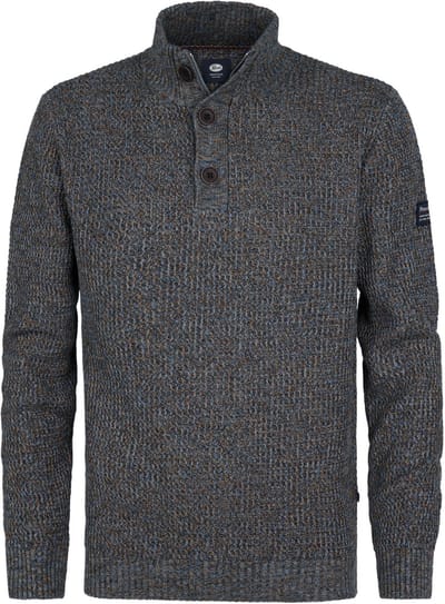 Petrol Industries - Heren Gebreide Trui Salem - Blauw - Maat S