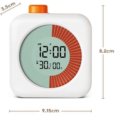 Digitale Productiviteitstimer Visuele Count Up/Down Functie Wekker Snooze Instelling Geluidsherinnering Kinderen Tijd Voor Leren wit