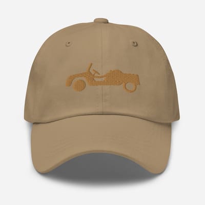 De2pktjes - Beige geborduurde pet Citroën Méhari HOGGAR - Kaki