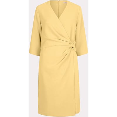EsQualo Dress Overlap Knot S/slve Yellow Maat: 34 | Midi Jurken Outlet | Dames | Geel