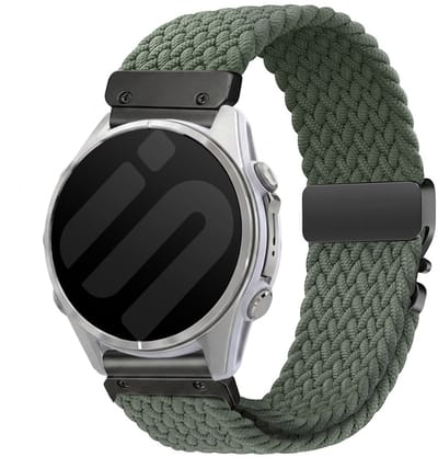 Strap-it Garmin Fenix Universeel 22mm gevlochten bandje met P-buckle - horlogebandje geschikt voor Garmin Fenix 9 (Pro) 47mm - Fenix 8 (Pro-E-47mm) - Fenix 7 (Solar-Pro) - 6 (Solar-Pro) - Fenix 5 (Plus) - Groen/zwart