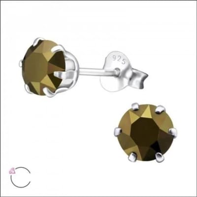 Aramat Jewels | Oorbellen | Bruine Kristal Oorbellen zilver | | | | | | | Verkleurd niet