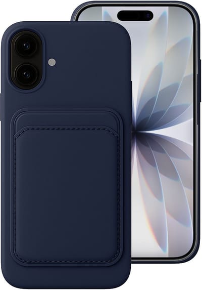 Hoesje geschikt voor iPhone 17 Pasjes houder Hoesje - Portemonnee - Kaart houder - Blauw