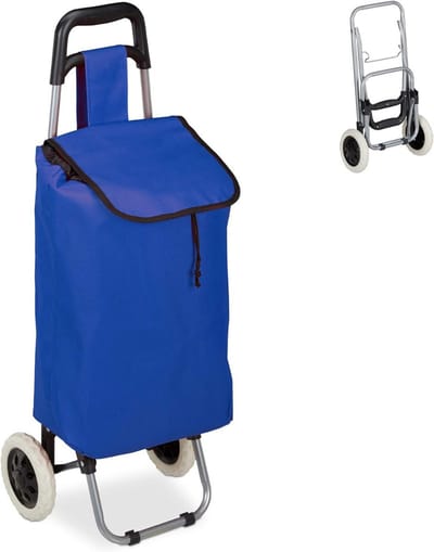 GTB® Winkeltrolley - Trolley - Boodschappentrolleys - Donkerblauw - 30cm x 40cm x 91cm