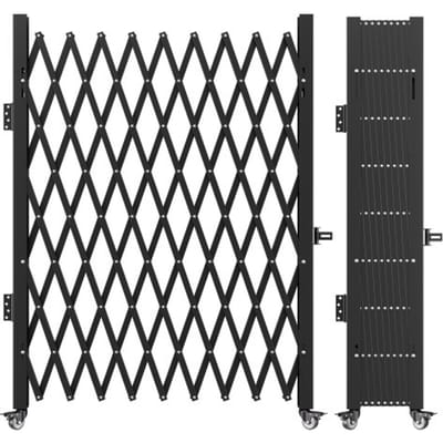 VEVOR Enkele Opvouwbare Veiligheidspoort Vouwdeur, Accordeon Stalen Veiligheidspoort, Flexibele Uitbreidbare Veiligheidspoort, 360 ° Rollende Barricadepoort, Schaarpoort / Deur met Hangslot
