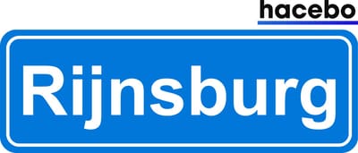 Hacebo - Plaatsnaam Sticker - 29x10 CM - Rijnsburg sticker - Verkeersborden sticker - grappige cadeaus - Rijnsburg