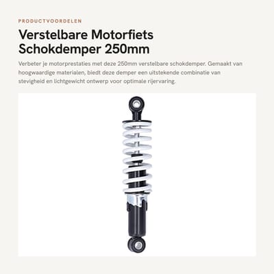 Dailygoods- Schokdemper Verstelbaar - Zwaar Belastbaar - CNC-gefreesde Aluminiumlegering - Lichtgewicht - Eenvoudig te Installeren - Beschermlaag tegen Omgevingsinvloeden - Vering