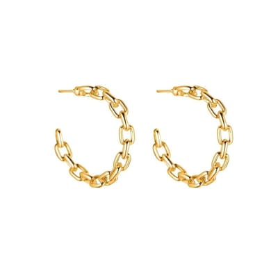 Dottilove Ø28mm Kettingschakel Oorringen - Dames Oorbellen - Roestvrij Stalen - Gold Plated