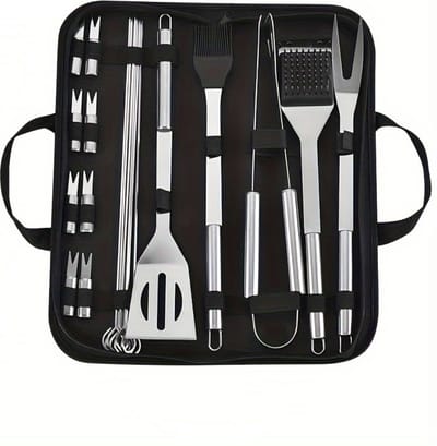 Livano Barbeque Set - Barbecueset - Barbecue - Barbecues - BBQ - Tangenset - Vleeset - Accessoires - Zomer - 20 stuks