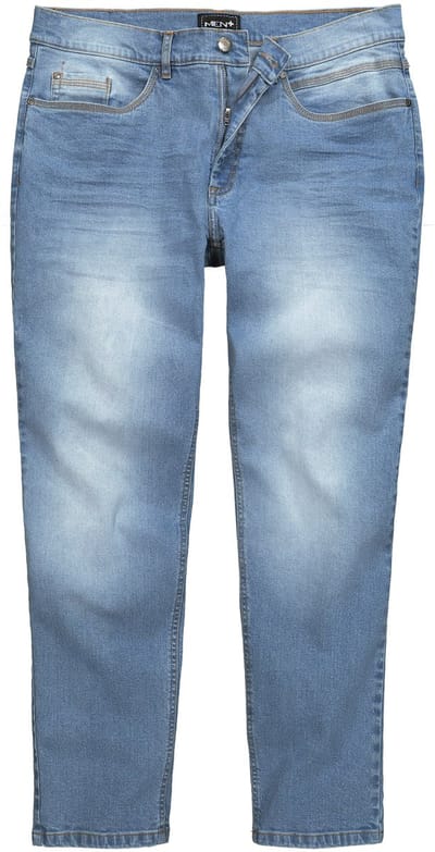 Men Plus - Heren - Jeans denim toelopende Loose Fit 5-pocket - Gebleekt denim - Maat 56