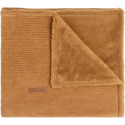 Baby's Only Wiegdeken teddy - Baby deken Sense - Dekentje voor jongens en meisjes - 2.6 TOG - 70x95 cm - Caramel - Rib corduroy stof - Herfst & winter deken