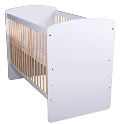 Babybed 120 x 60 cm met Matras en Lattenbodem - Verstelbaar in Hoogte - Gelakt Grenen Hout & MDF