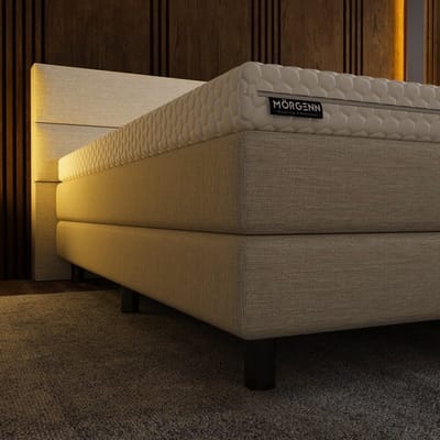 Mörgenn Luxe Boxspring Billy - Pocketvering - Luxe 6 baans hoofdbord - Luxe 6 baans voetbord + Luxe Suprême topper - Inclusief Dekbed en Kussens - Beige - 160x200 cm