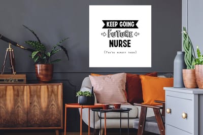 Muurstickers - Sticker Folie - Verpleegkundige - Quotes - Zuster - Studie - 50x50 cm - Plakfolie - Muurstickers Kinderkamer - Zelfklevend Behang - Zelfklevend behangpapier - Stickerfolie