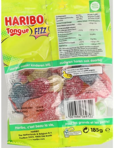 Haribo Tongue F!ZZ - 16 x 185 gr - Voordeelverpakking