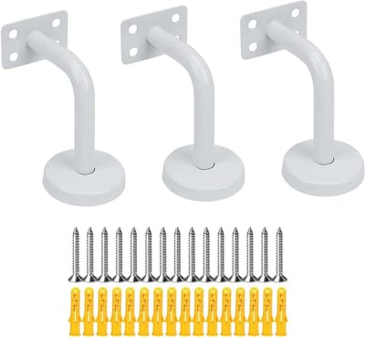 Leuningsteunen Trap - Leuningdragers RVS - Trappen Beveiligen - Corrosiebestendig Materiaal - 60 x 80 mm - Wit