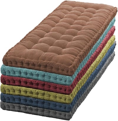 Bankkussen Dik - Zitkussen Matras - Comfortabel Zitten - Vaste Knoppen Ontwerp - 150 x 50 cm - Grijs