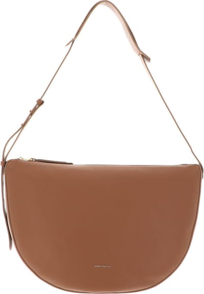 COCCINELLE Leren Schoudertas Lea Shoulderbag Nocciola Lichtbruin