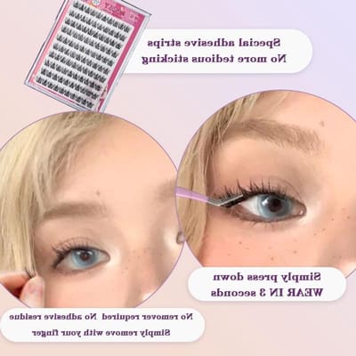 100 Stuks Voorgeplakte Wimpers, 5D Natuurlijke Individuele Valse Wimpers, Zelfklevende Wimperextensions Set, Fluffy C Curl Dikke Wimpers, 12MM, Perfect voor een Volle Look