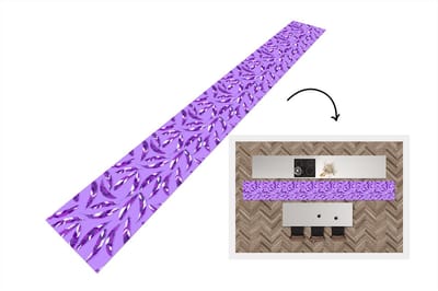 Keukenloper - Keukenmat - Meiden - Veren - Paars - Patronen - 400x50 cm - Keuken vloerkleed