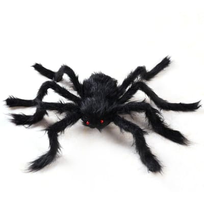 Gigantische nep-spin, levensechte Halloween-poseerbare zwarte zachte harige nep-spinnen, enge decoraties voor 90cm / 35.4in black
