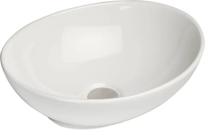 Ovale Waskom - Wastafel Keramiek - Badkamer Inrichting - Opbouw Model - 40x33x15 cm - Wit