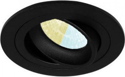 Inbouwspot Abram met Philips HUE White Ambiance - inbouw spot - Zwart - rond - Voor binnen / woonkamer / keuken / slaapkamer - IP20 - GU10 - Buitendiameter: 92MM - boorgat: 80-86MM - min. Inbouwdiepte: 70MM