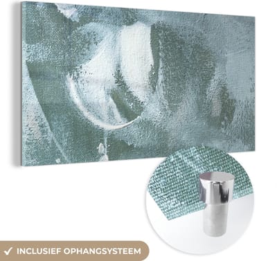 MuchoWow® Glasschilderij 40x20 cm - Schilderij acrylglas - Acrylverf - Abstract - Design - Foto op glas - Schilderijen