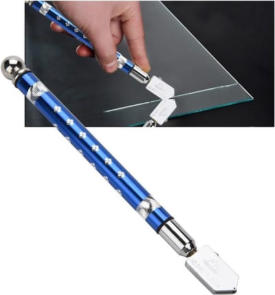 Ergonomische Glaskouter met Carbide Snijwiel voor Dikke Glasplaten, Mozaïek en Tegels - Voor Glasdikte 3-15mm, Ideaal voor Precisiewerk en Handgereedschap