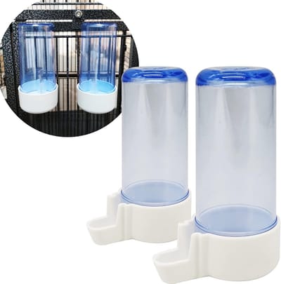 BPS BPS-15403 2 x voederdispenser/drinkbak voor vogels, hangende vogels, accessoires voor duivenkooien, plastic bekers