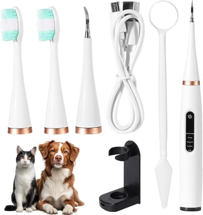 Famanu – Tandreiniging voor honden - tandenreinigingsset voor huisdieren - 5 reinigingsmodi - waterdicht - voor tandsteen en vlekken