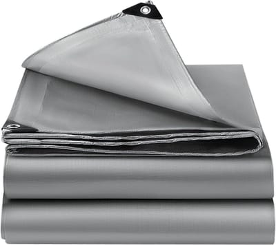 Afdekzeil met ogen - Waterdicht zeildoek - Bescherming buiten - UV- en scheurbestendig - 2.5x3m - Zilver