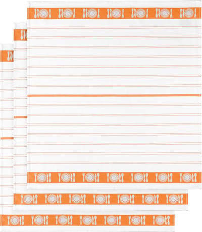 De Witte Lietaer Theedoek BML, Oranje - 3 stuks - 65 x 65 cm - Katoen