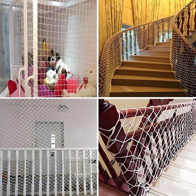 Veiligheidsnet Kinderen - Balkon Kattennet - Valbeveiliging Balkon - Duurzaam Materiaal - 10 Meter Lengte - Wit