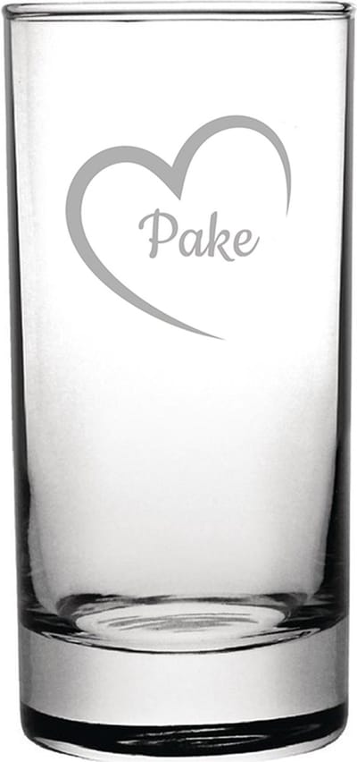 Gegraveerde longdrinkglas 28,5cl Pake mei hert