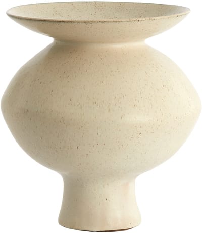 Light & Living keramieken vaas AJUDA in mat crème-zand – Ø31x33,5 cm
