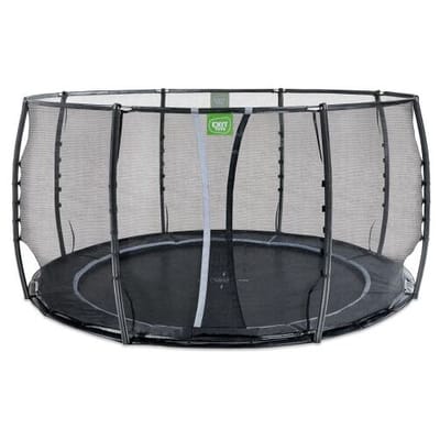 EXIT Dynamic Trampoline ø427cm - met Veiligheidsnet - Groundlevel - groundlevel Trampoline - Rond - Voor Kinderen - Zwart