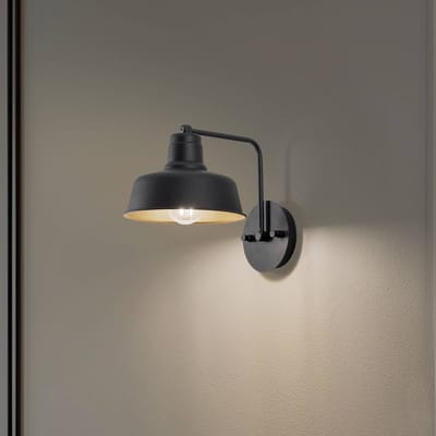 Asir - Wandlamp - Zwart - 19 x 27 x 24 cm