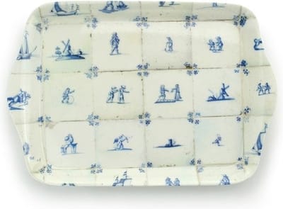 Dienblaadje Mini, 21 x 14 cm, Delfts blauwe tegels