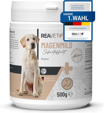 ReaVet - Magen Mild voor honden (500g) - Normaal functioneren van maag- en darmstelsel - Ondersteund spijsvertering en normale ontlasting