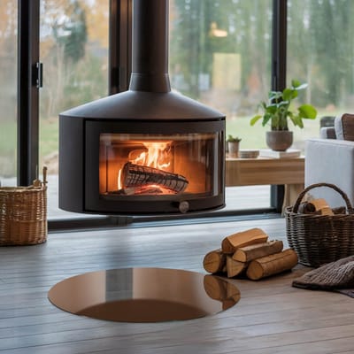 Coloray Vloerplaat Houtkachel - Plaat voor Onder Kachel - 60 cm x 60 cm - Kachel Vloerplaat - Bruin Vloerplaat Kachel - Plaat Kachel - Vloerplaat Openhaard - Houtkachel Accessoires - Onderplaat
