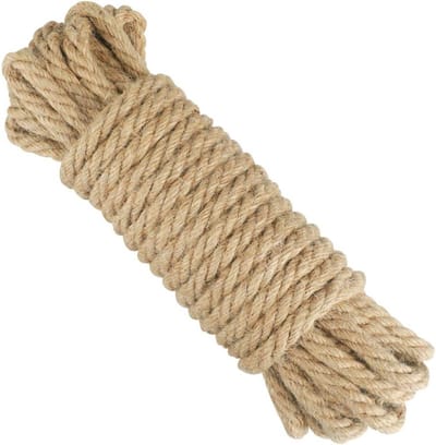 10mm Dikke Hennep Touw: 10m Natuurlijke Jute Touw voor Tuin, Klimmen, Kattenboom en Creatieve Projecten
