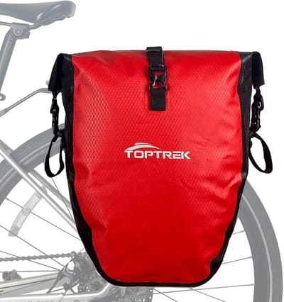 Fietstas Bagagedrager - Waterdichte Tas - Fietsen Outdoor - Nieuwe Generatie Gesp - 23-28 Liter - Rood Zwart