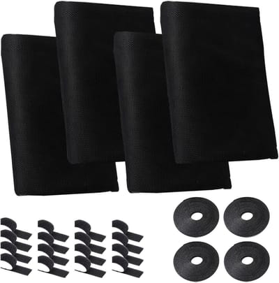 Insectenwerende Horren voor Raam, Set van 4, Ideaal voor Insectenbescherming, Afmetingen 130 x 150 cm, Inclusief Lijmtape, Zwart
