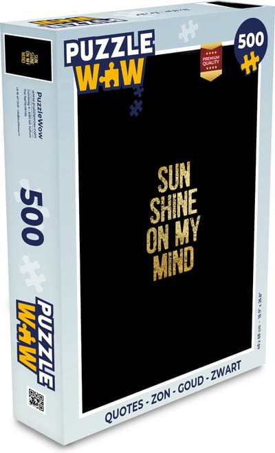 Puzzel Quotes - Zon - Goud - Zwart - Legpuzzel - Puzzel 500 stukjes