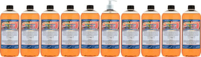 Handzeep Sweet Orange & Cedarwood 1 liter - set van 10 stuks - met gratis pomp - Voordeelverpakking