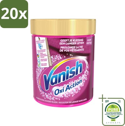 20 x Vanish Oxi Action - Vlekkenverwijderaar - Wasbooster - Zonder Bleek - Gekleurde Was - 550 Gram - Grootverpakking - Vlekkenverwijderaar - Wasbooster - Gekleurde Was - Wasmiddel - Vlekken Verwijderen