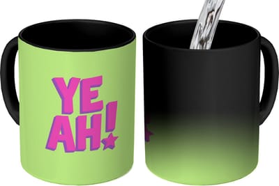 Magische Mok - Foto op Warmte Mokken - Koffiemok - Groen - Neon - Quote - Magic Mok - Beker - 350 ML - Theemok - Mok met Tekst
